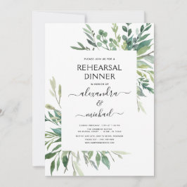 リハーサル夕食葉の緑のインビティエレガントティ 招待状