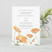 リハーサル招待状水彩オレンジ色の花 招待状 (スタンド正面)