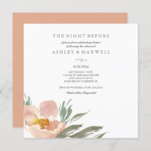 リハーサル招待状水彩フローラグリーニー