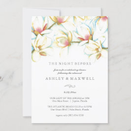 リハーサル招待状水彩ホワイトマグノリア 招待状