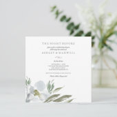 リハーサル招待状 水彩グリーンとホワイト 招待状 (スタンド正面)