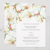 リハーサル招待状 水彩 白いマグノリア 招待状 (正面/裏面)