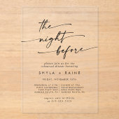 リハーサル澄んディナー前のボホアクリルナイト アクリル招待状 (正面)