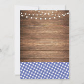 リハーサル素朴ディナーカトラリーブルーチェック招待状 招待状 (裏面)