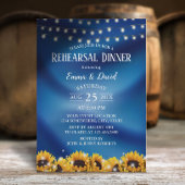 リハーサル素朴ディナーサンフラワーネイビーブルー 招待状