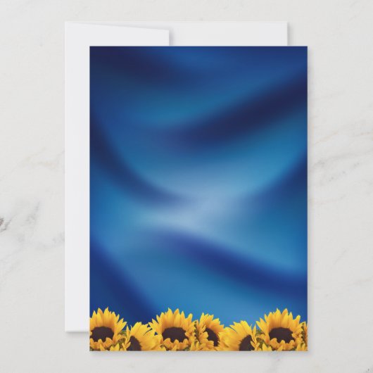 リハーサル素朴ディナーサンフラワーネイビーブルー 招待状 (裏面)