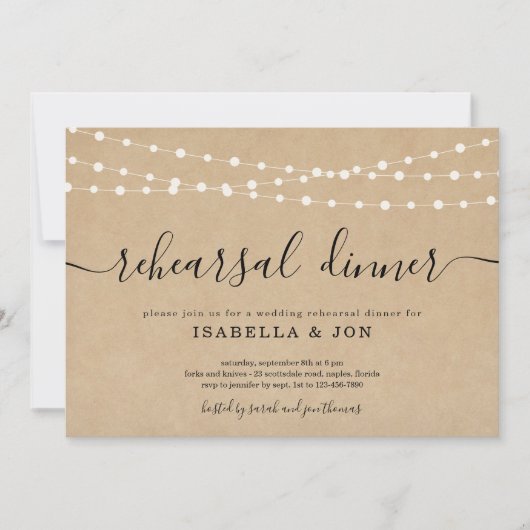 リハーサル素朴ディナー招待状 案内状 (正面)