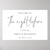 リハーサル結婚の前夜のディナーウェルカムサイン ポスター (正面)