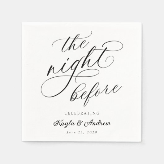 リハーサル結婚の前夜 スタンダードカクテルナプキン (正面)