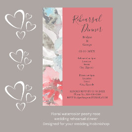 リハーサル結婚アプリコット&パステルフローラ牡丹 招待状