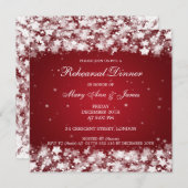 リハーサル結婚ディナーが目が眩む星々が赤くなる 招待状 (正面/裏面)