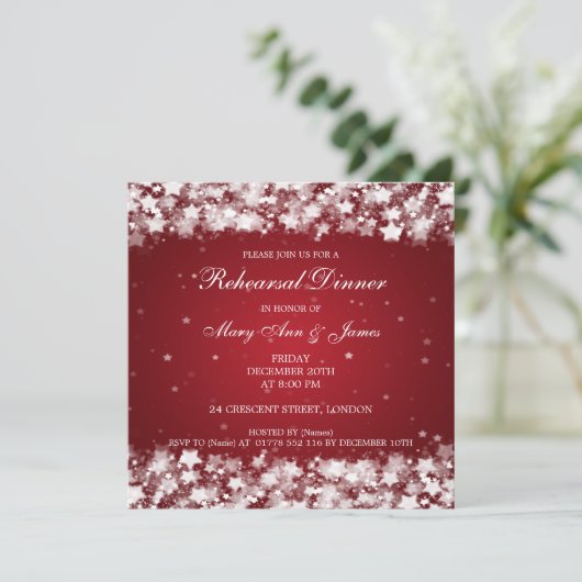 リハーサル結婚ディナーが目が眩む星々が赤くなる 招待状 (スタンド正面)