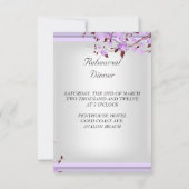 リハーサル結婚ディナーラベンダーパープル薄紫4 招待状 (裏面)