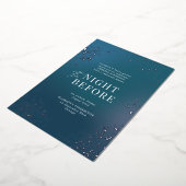 リハーサル結婚ディナー前のブルースター夜 箔招待状 (回転した状態)