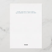 リハーサル結婚ディナー前のブルースター夜 箔招待状 (裏面)