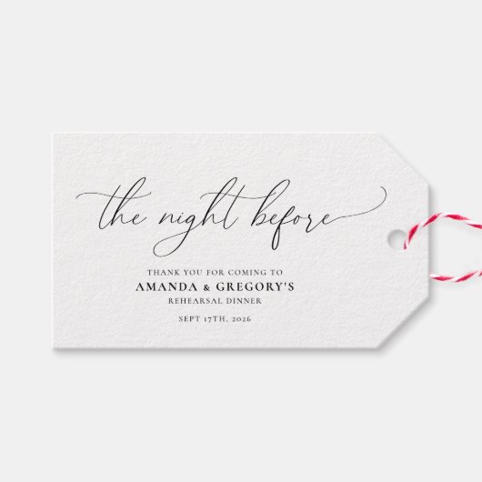リハーサル結婚ディナー前の夜 ギフトタグ (正面(横))