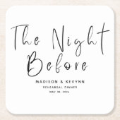 リハーサル結婚ディナー前の夜 スクエアペーパーコースター (正面)