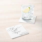 リハーサル結婚ディナー前の夜 スクエアペーパーコースター (インサイチュ)