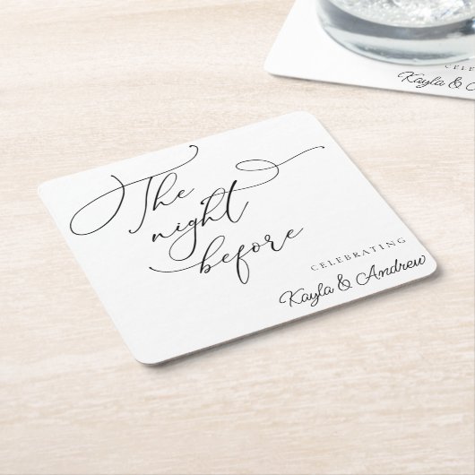 リハーサル結婚ディナー前の夜 スクエアペーパーコースター (アングル)