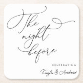 リハーサル結婚ディナー前の夜 スクエアペーパーコースター (正面)
