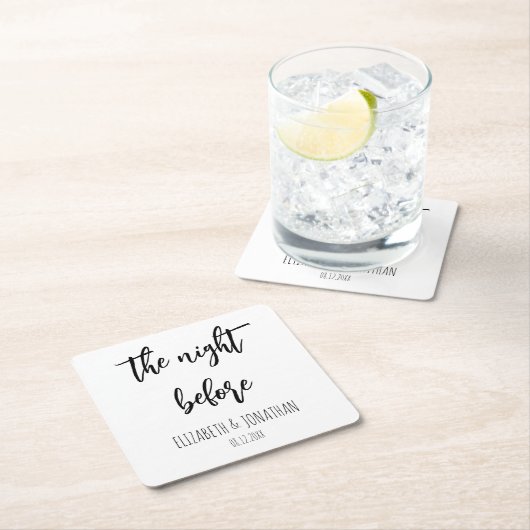 リハーサル結婚ディナー前の夜 スクエアペーパーコースター (インサイチュ)