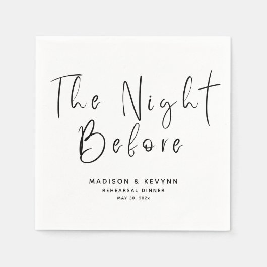 リハーサル結婚ディナー前の夜 スタンダードカクテルナプキン (正面)