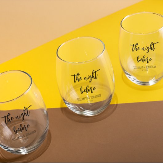 リハーサル結婚ディナー前の夜 ステムなしワイングラス