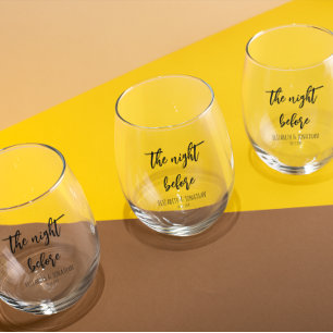 リハーサル結婚ディナー前の夜 ステムなしワイングラス