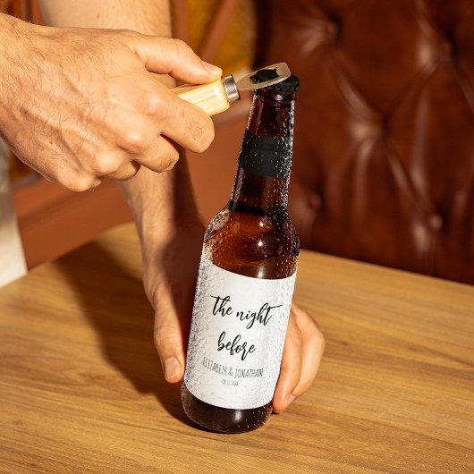 リハーサル結婚ディナー前の夜 ビールラベル