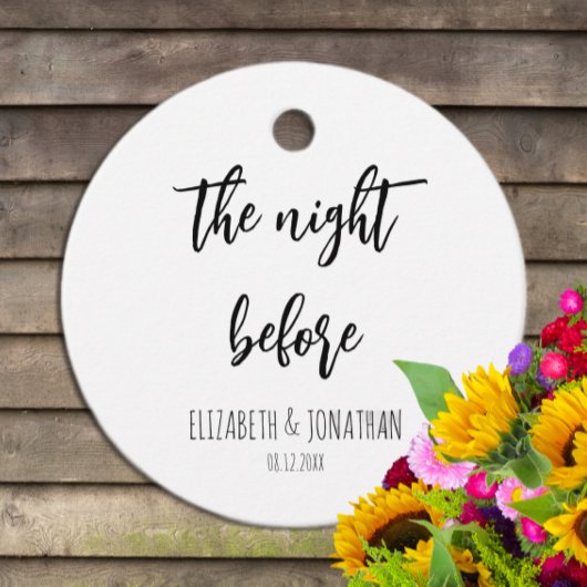 リハーサル結婚ディナー前の夜 フェイバータグ