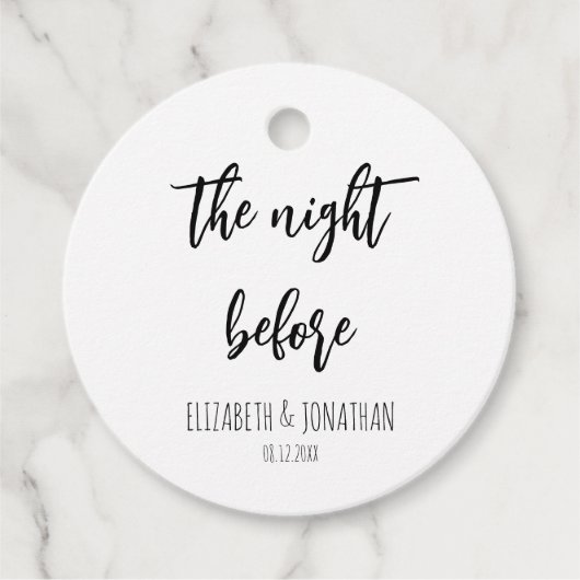 リハーサル結婚ディナー前の夜 フェイバータグ (正面)