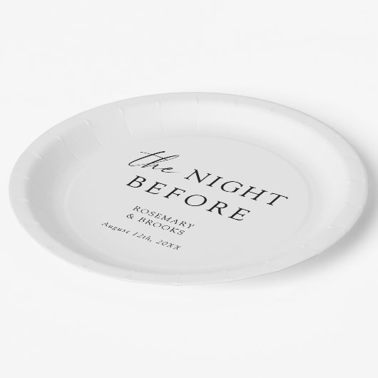 リハーサル結婚ディナー前の夜 ペーパープレート (アングル)