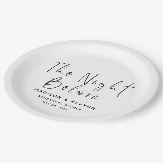 リハーサル結婚ディナー前の夜 ペーパープレート (アングル)