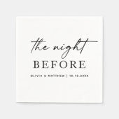 リハーサル結婚ディナー前の夜。モダン スタンダードカクテルナプキン (正面)