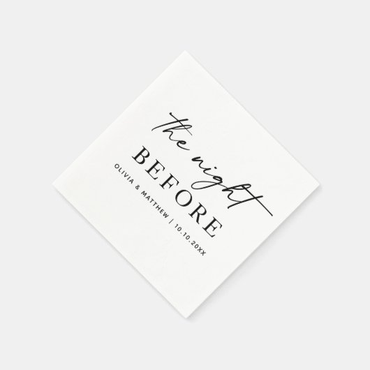 リハーサル結婚ディナー前の夜。モダン スタンダードカクテルナプキン (角)