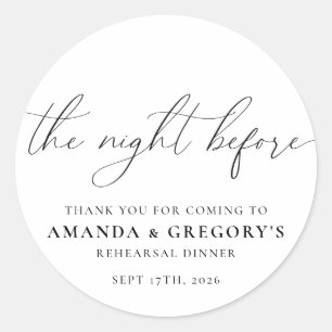 リハーサル結婚ディナー前の夜 ラウンドシール