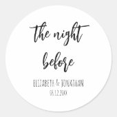 リハーサル結婚ディナー前の夜 ラウンドシール (正面)