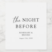 リハーサル結婚ディナー前の夜 ワインラベル (シングルラベル)