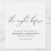 リハーサル結婚ディナー前の夜 ワインラベル (シングルラベル)
