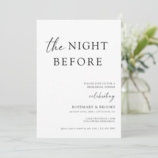 リハーサル結婚ディナー前の夜 招待状 (スタンド正面)