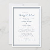 リハーサル結婚ディナー前夜 |ほこりっぽい青 招待状 (正面)