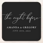 リハーサル結婚ディナー大歓迎 スクエアペーパーコースター<br><div class="desc">これらのコースターはあなたのリハーサルのディナーに最適なtouchである。</div>