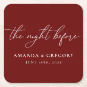 リハーサル結婚ディナー大歓迎 スクエアペーパーコースター (正面)