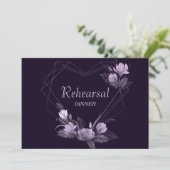 リハーサル結婚ディナー紫フローラ紫 招待状 (スタンド正面)