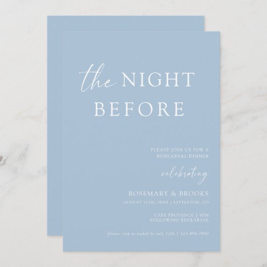 リハーサル結婚ディナー・インビタティの前夜 招待状 (正面/裏面)