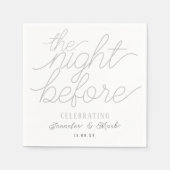 リハーサル結婚ナプキンスの前の結婚夜 スタンダードカクテルナプキン (正面)