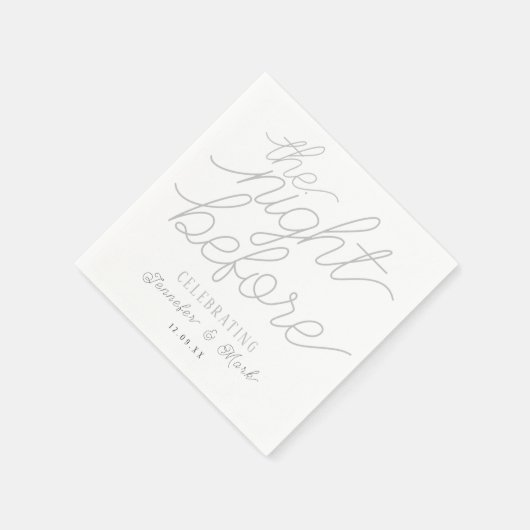 リハーサル結婚ナプキンスの前の結婚夜 スタンダードカクテルナプキン (角)