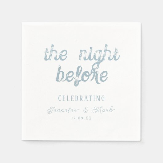 リハーサル結婚ナプキンスの前の結婚夜 スタンダードカクテルナプキン (正面)