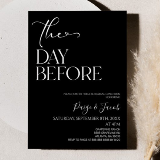 リハーサル結婚ランチの前日 招待状