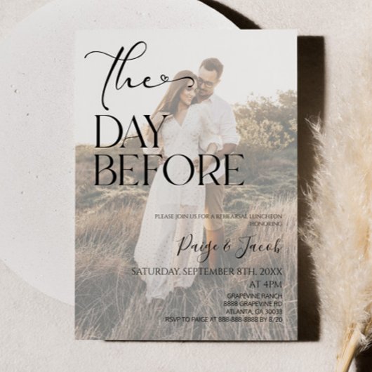 リハーサル結婚ランチの前日 招待状